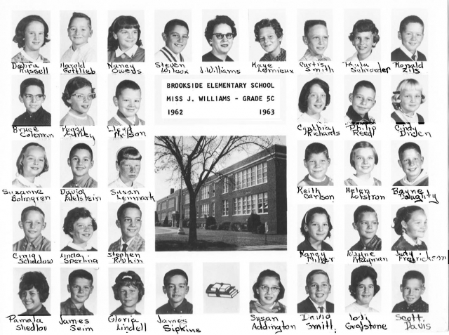 Miss Williams 5th Grade Class Brookside School 1962-63