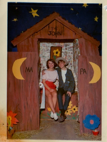 Barb Goodland and I party-hardy at Sadie Hawkins - 1968 (I look like Im about 12!)